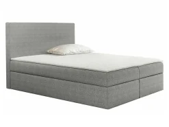 Mobilier1 Lit continental Baltimore 163, Double, Gris, Tissu, Disponible* Ensemble Sommier Et Matelas