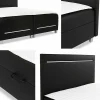 Mobilier1 Lit continental Baltimore 174, Double, Noir, Faux cuir, Disponible* Ensemble Sommier Et Matelas