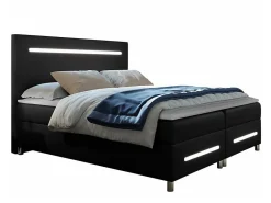 Mobilier1 Lit continental Baltimore 174, Double, Noir, Faux cuir, Disponible* Ensemble Sommier Et Matelas