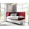 Mobilier1 Lit continental Baltimore 164, Unique, Rouge, Faux cuir, Disponible* Ensemble Sommier Et Matelas