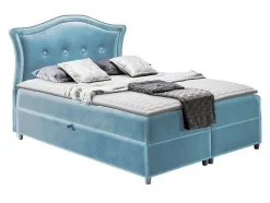 Lit continental Baltimore 135, Double, Bleu, Tissu, Disponible>Mobilier1 New