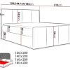 Mobilier1 Lit continental Baltimore 154, Double, Rouge, Tissu, Disponible* Ensemble Sommier Et Matelas