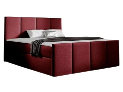 Mobilier1 Lit continental Baltimore 154, Double, Rouge, Tissu, Disponible* Ensemble Sommier Et Matelas