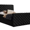 Lit continental Baltimore 186, Double, Noir, Tissu, Disponible>Mobilier1 Hot