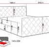 Mobilier1 Lit continental Baltimore 158, Double, Gris, Tissu, Disponible* Ensemble Sommier Et Matelas