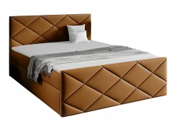 Mobilier1 Lit continental Baltimore 155, Double, Jaune, Tissu, Disponible* Ensemble Sommier Et Matelas