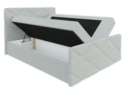 Mobilier1 Lit continental Baltimore 155, Double, Jaune, Tissu, Disponible* Ensemble Sommier Et Matelas