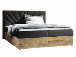 Lit continental Baltimore 191, Double, Noir, Tissu, Disponible>Mobilier1 Best