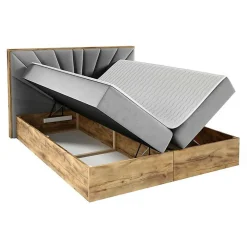 Lit continental Baltimore 191, Double, Noir, Tissu, Disponible><noscript><img width=