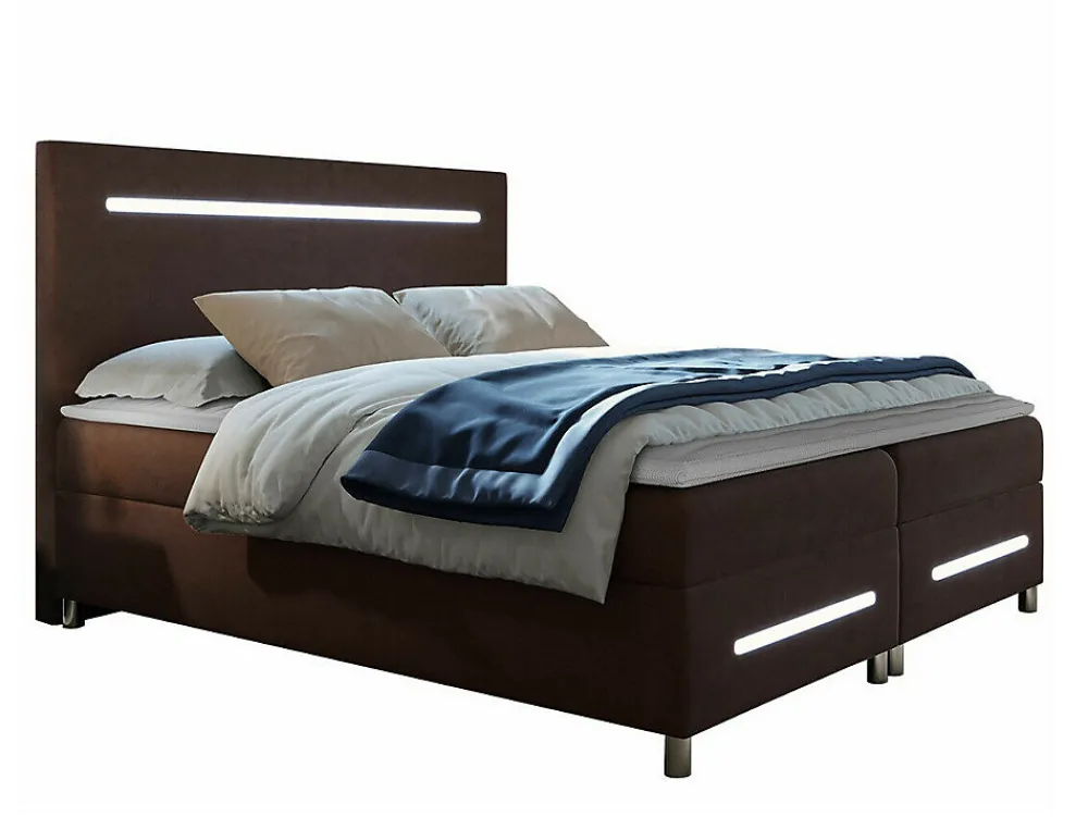 Lit continental Baltimore 174, Double, Marron, Tissu, Disponible>Mobilier1 Clearance