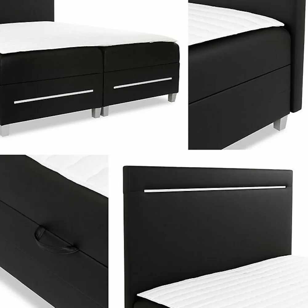 Lit continental Baltimore 174, Double, Marron, Tissu, Disponible>Mobilier1 Clearance