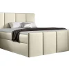 Lit continental Baltimore 154, Double, Brun clair, Faux cuir>Mobilier1 Hot