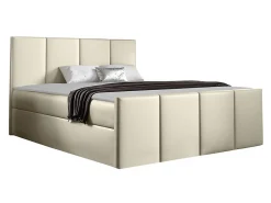 Lit continental Baltimore 154, Double, Brun clair, Faux cuir>Mobilier1 Hot