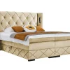 Lit continental Baltimore 187, Unique, Brun clair, Tissu, Disponible>Mobilier1 Online