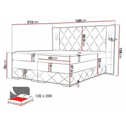 Lit continental Baltimore 187, Unique, Brun clair, Tissu, Disponible><noscript><img width=