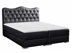 Mobilier1 Lit continental Baltimore 162, Double, Noir, Faux cuir, Disponible* Ensemble Sommier Et Matelas