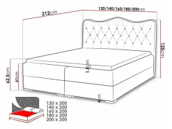 Mobilier1 Lit continental Baltimore 162, Double, Noir, Faux cuir, Disponible* Ensemble Sommier Et Matelas