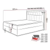 Mobilier1 Lit continental Baltimore 131, Double, Gris, Faux cuir, Disponible* Ensemble Sommier Et Matelas