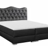 Lit continental Baltimore 162, Double, Gris, Faux cuir, Disponible>Mobilier1 Discount