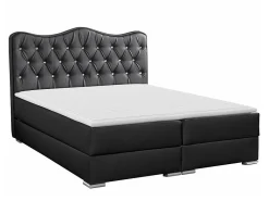 Lit continental Baltimore 162, Double, Gris, Faux cuir, Disponible>Mobilier1 Discount