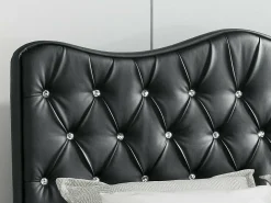Lit continental Baltimore 162, Double, Gris, Faux cuir, Disponible><noscript><img width=