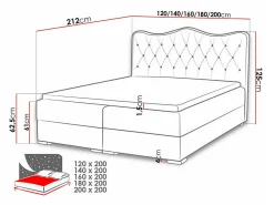Lit continental Baltimore 162, Double, Gris, Faux cuir, Disponible><noscript><img width=