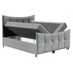 Lit continental Baltimore 177, Double, Jaune, Tissu, Disponible><noscript><img width=
