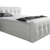 Lit continental Baltimore 138, Double, Blanc, Faux cuir, Disponible>Mobilier1