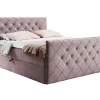 Lit continental Baltimore 158, Double, Rose, Tissu, Disponible>Mobilier1 New