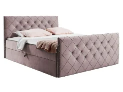 Lit continental Baltimore 158, Double, Rose, Tissu, Disponible>Mobilier1 New