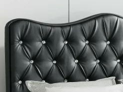 Mobilier1 Lit continental Baltimore 162, Unique, Gris, Faux cuir, Disponible* Ensemble Sommier Et Matelas
