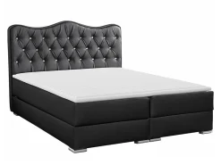 Mobilier1 Lit continental Baltimore 162, Unique, Gris, Faux cuir, Disponible* Ensemble Sommier Et Matelas