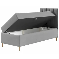 Lit continental Baltimore 170, Unique, Rouge, Faux cuir, Disponible><noscript><img width=