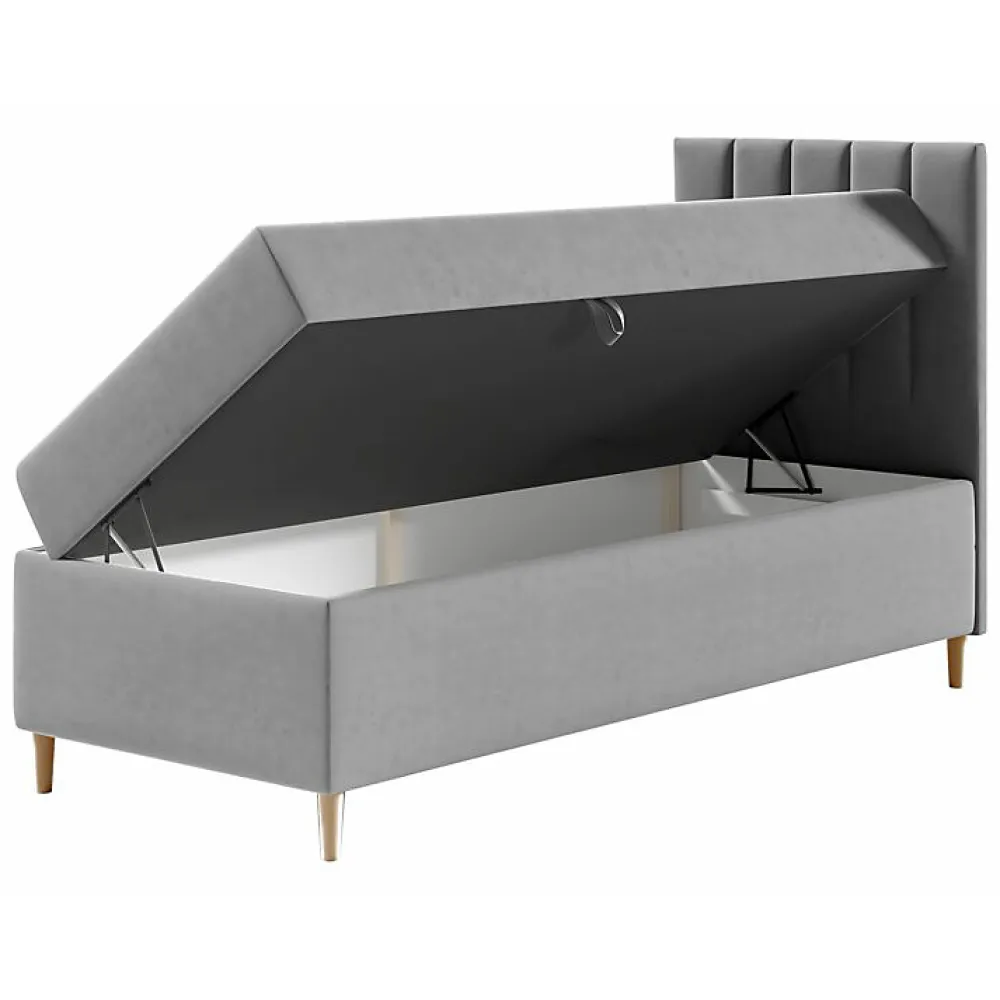 Lit continental Baltimore 170, Unique, Rouge, Faux cuir, Disponible>Mobilier1 Clearance