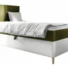 Lit continental Baltimore 170, Unique, Vert, Faux cuir, Disponible>Mobilier1 Outlet