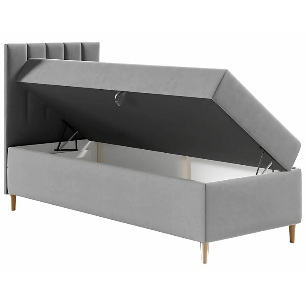 Lit continental Baltimore 170, Unique, Vert, Faux cuir, Disponible>Mobilier1 Outlet