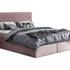 Lit continental Baltimore 126, Double, Rose, Tissu, Disponible>Mobilier1 Discount