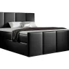 Lit continental Baltimore 154, Double, Noir, Faux cuir, Disponible>Mobilier1 Clearance