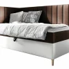Lit continental Baltimore 164, Unique, Marron, Faux cuir, Disponible>Mobilier1 Online