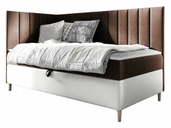 Lit continental Baltimore 164, Unique, Marron, Faux cuir, Disponible>Mobilier1 Online