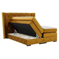 Lit continental Baltimore 187, Double, Marron, Tissu, Disponible><noscript><img width=