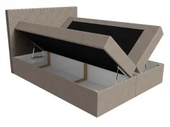Mobilier1 Lit continental Baltimore 126, Double, Rouge, Tissu, Disponible* Ensemble Sommier Et Matelas