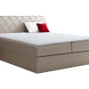 Lit continental Baltimore 127, Double, Brun clair, Tissu, Disponible>Mobilier1 New