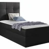 Lit continental Baltimore 180, Unique, Gris, Faux cuir, Disponible>Mobilier1 Sale