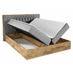 Mobilier1 Lit continental Baltimore 190, Unique, Vert, Tissu, Disponible* Ensemble Sommier Et Matelas