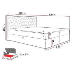Mobilier1 Lit continental Baltimore 190, Unique, Vert, Tissu, Disponible* Ensemble Sommier Et Matelas