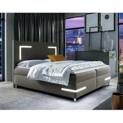Lit continental Baltimore 173, Double, Marron, Tissu, Disponible>Mobilier1 Hot