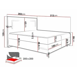 Lit continental Baltimore 173, Double, Marron, Tissu, Disponible><noscript><img width=