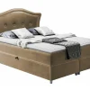Lit continental Baltimore 135, Unique, Brun clair, Tissu, Disponible>Mobilier1