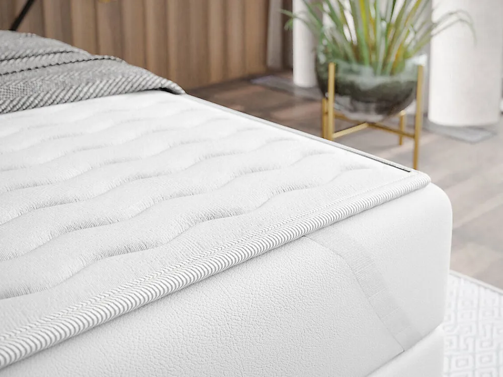 Lit continental Baltimore 135, Unique, Brun clair, Tissu, Disponible>Mobilier1